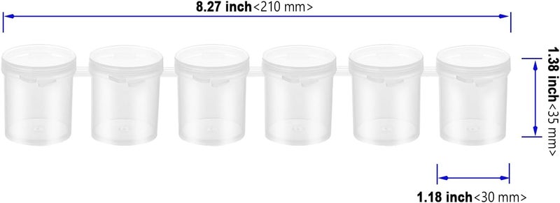 KOHAND 30 Strips 180 Pots Empty Paint Strips, 15ml Mini Paint Container with Lids, Clear Paint Pots Storage for Art, Craft - Image 2